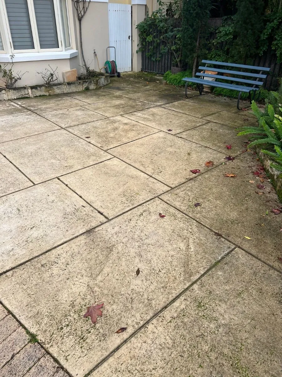Limestone courtyard, before