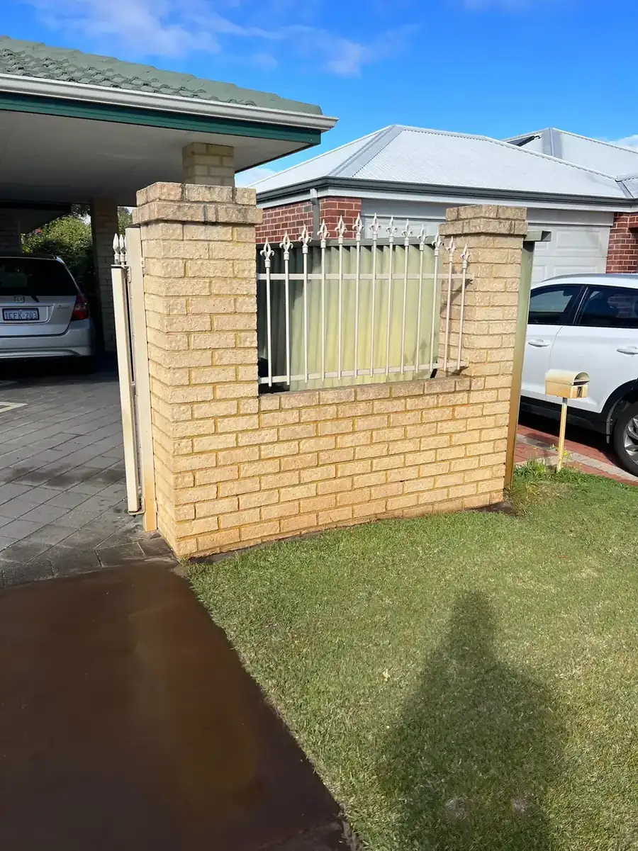 The same brick wall after bore stain removal