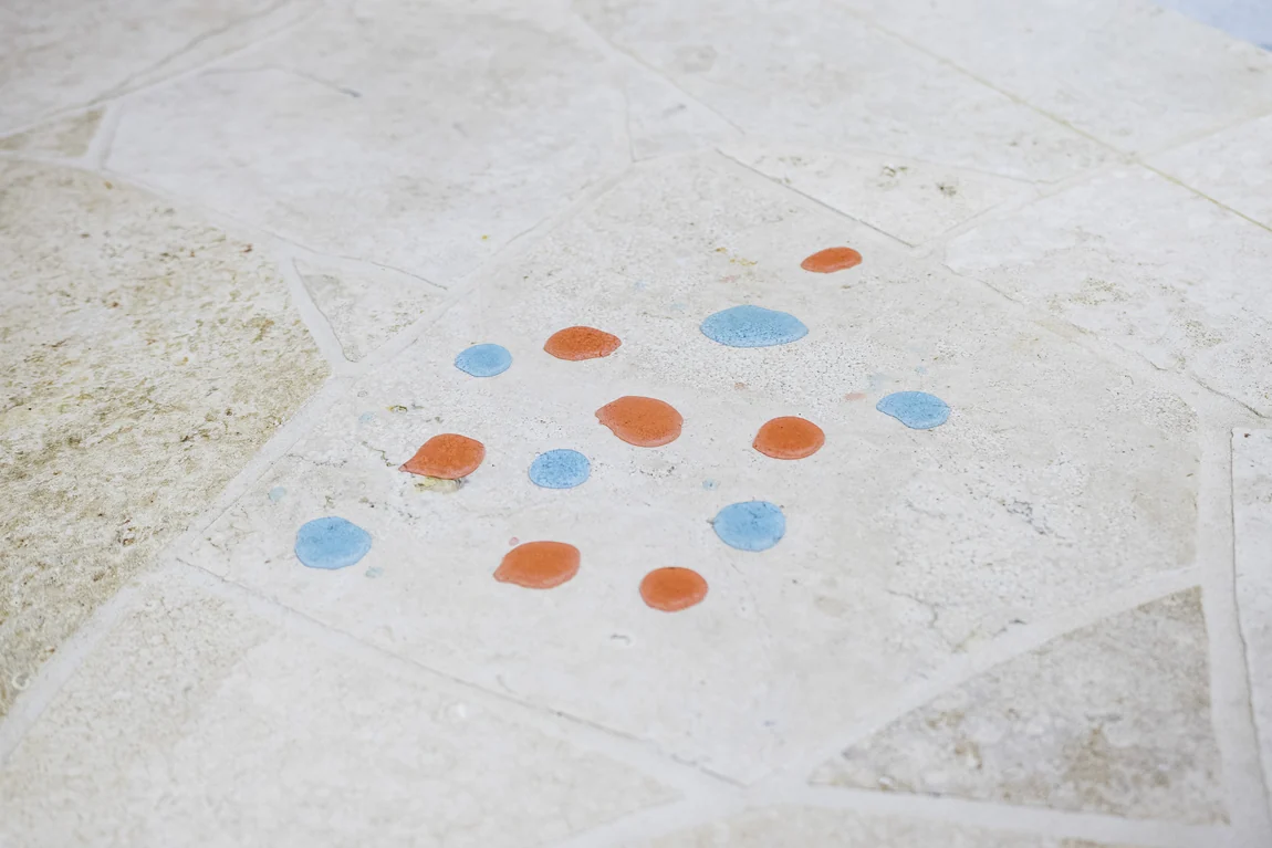 Water beading tightly on a sealed vitrified surface